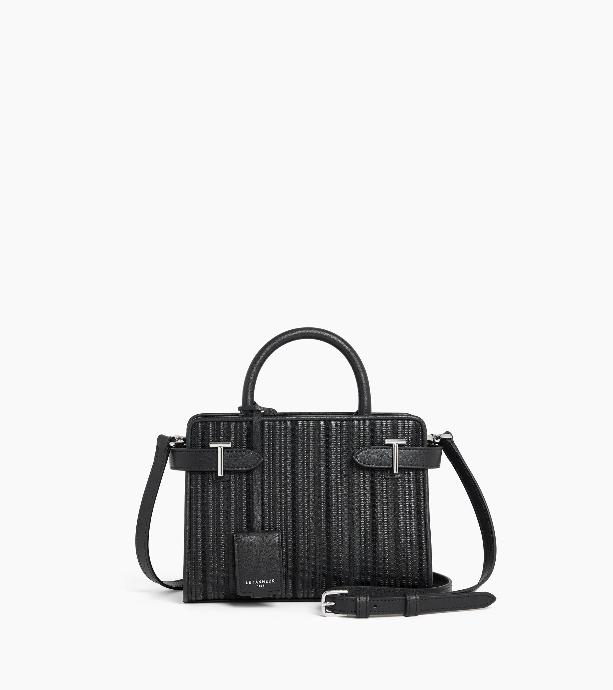 Bolso de mano pequeño Emilie de piel trenzada reutilizada