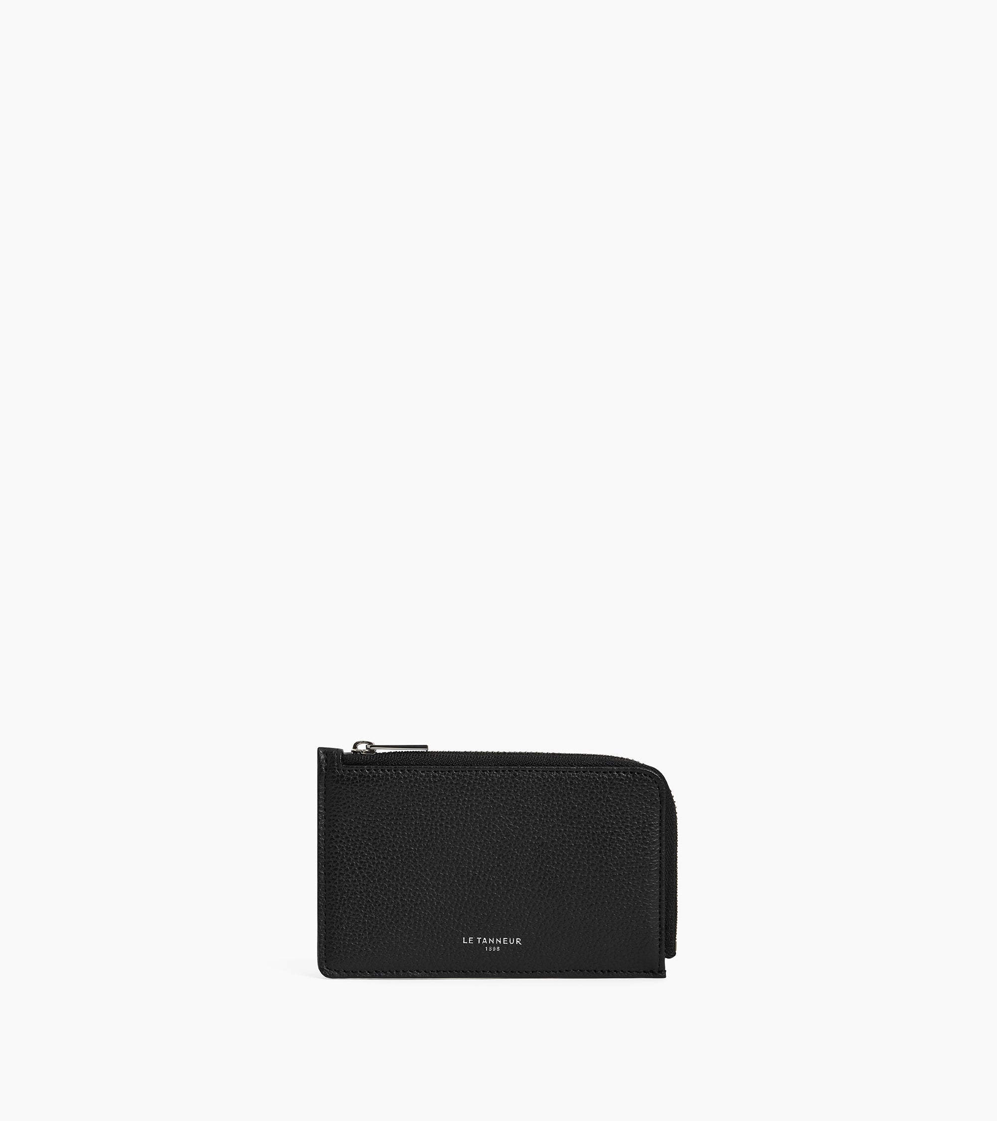 Porte cartes zippé Emilie en cuir grainé