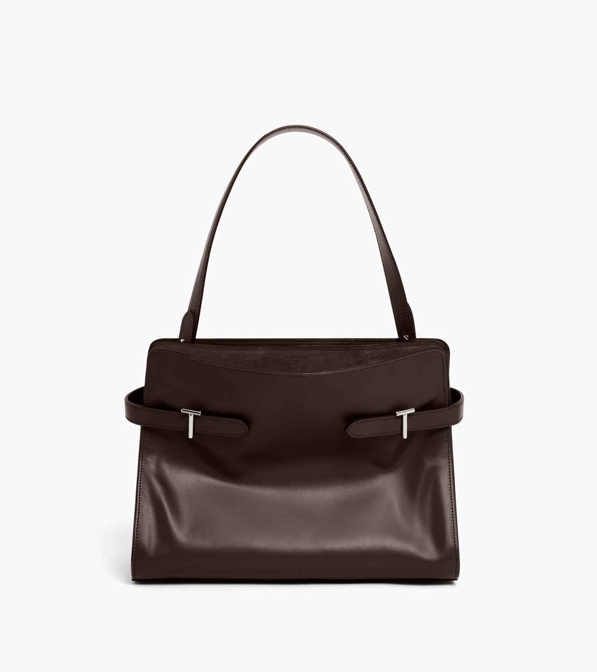 Emie large handbag in smooth leather and suede