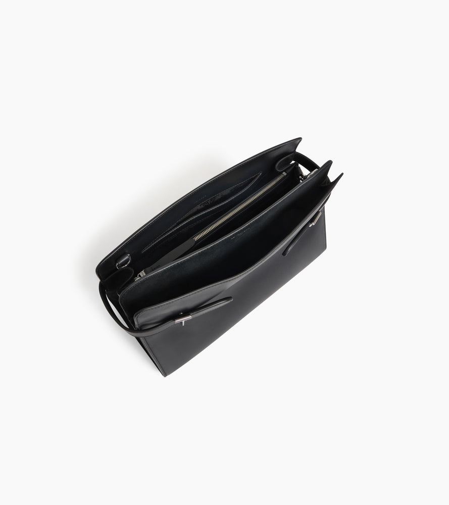 Emie large handbag in smooth leather and nubuck