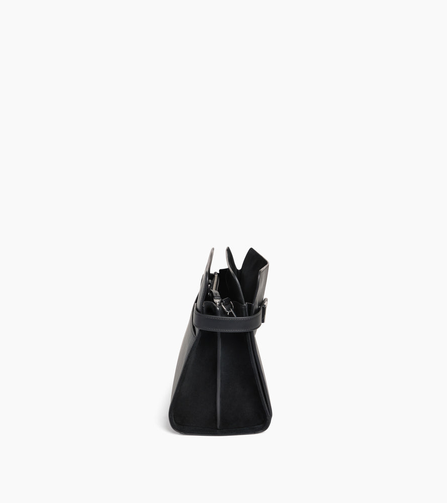 Emie large handbag in smooth leather and nubuck