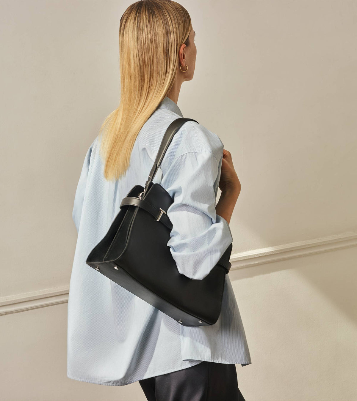 Emie large handbag in smooth leather and nubuck