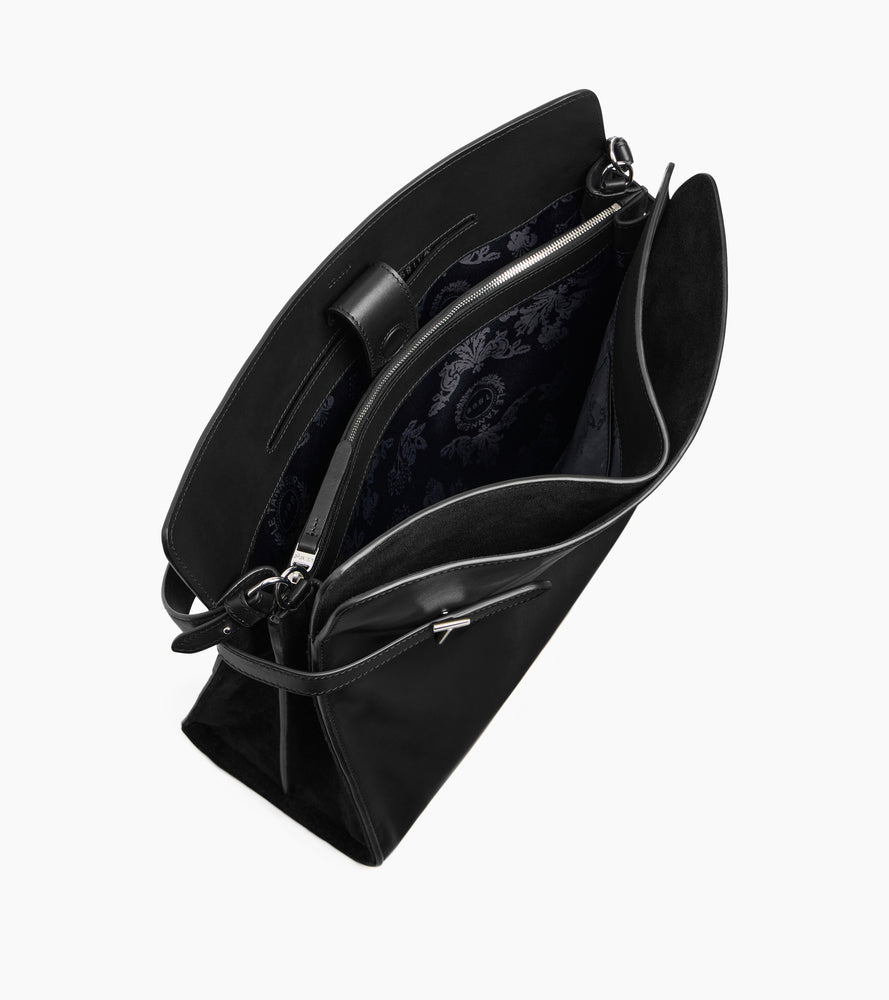 Emie maxi handbag in smooth leather and suede