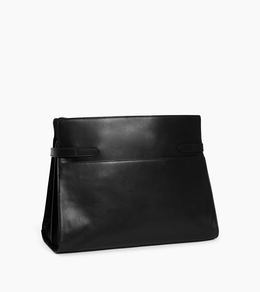 Emie maxi handbag in smooth leather and suede