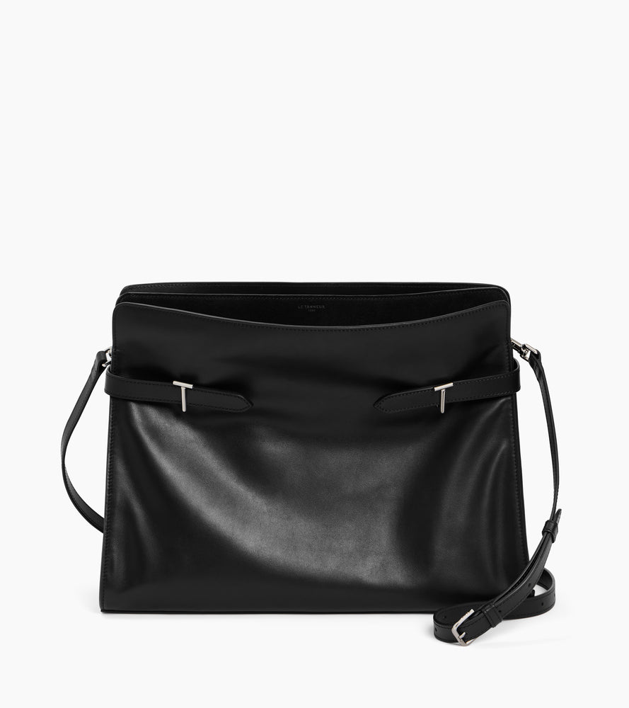 Emie maxi handbag in smooth leather and suede