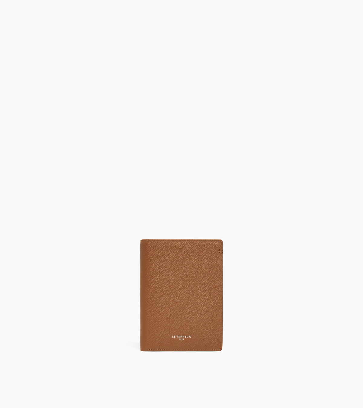 Lucien large vertical zipped wallet in grained leather