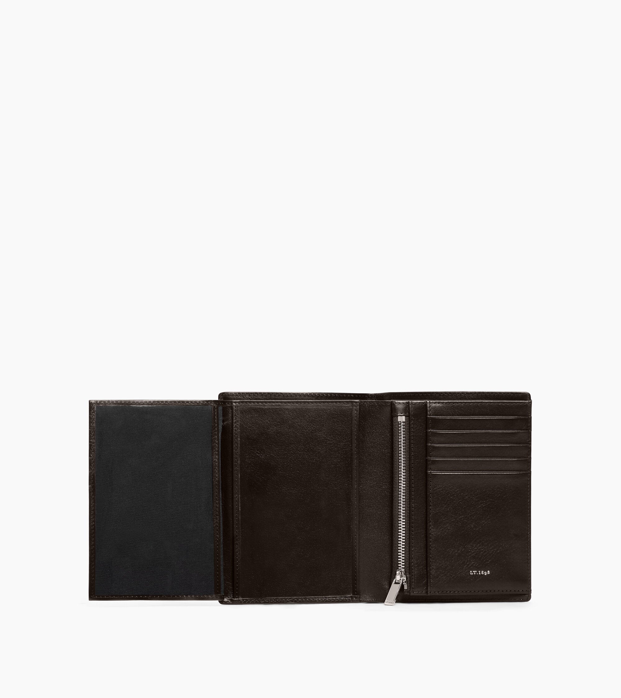 Lucien オイルレザー ファスナー付き ラージ 縦型 二つ折り財布