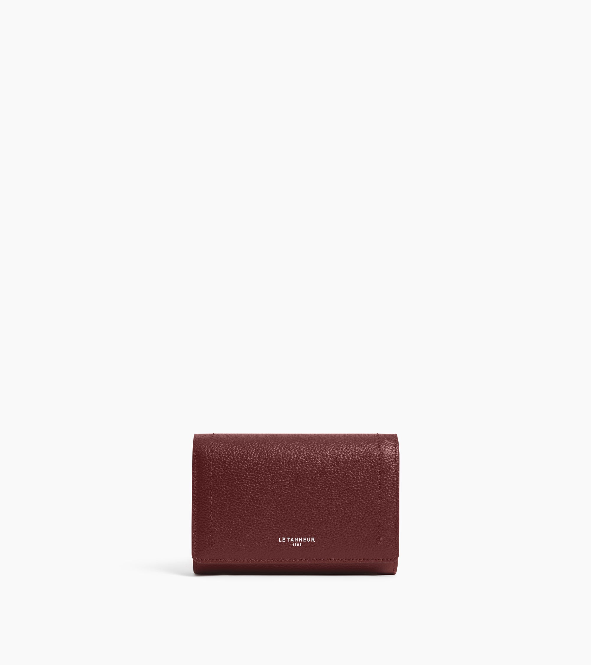 Louison medium wallet with flap in grained leather