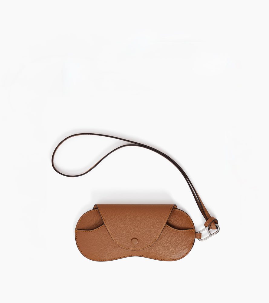 Etui à lunettes charms en cuir grainé