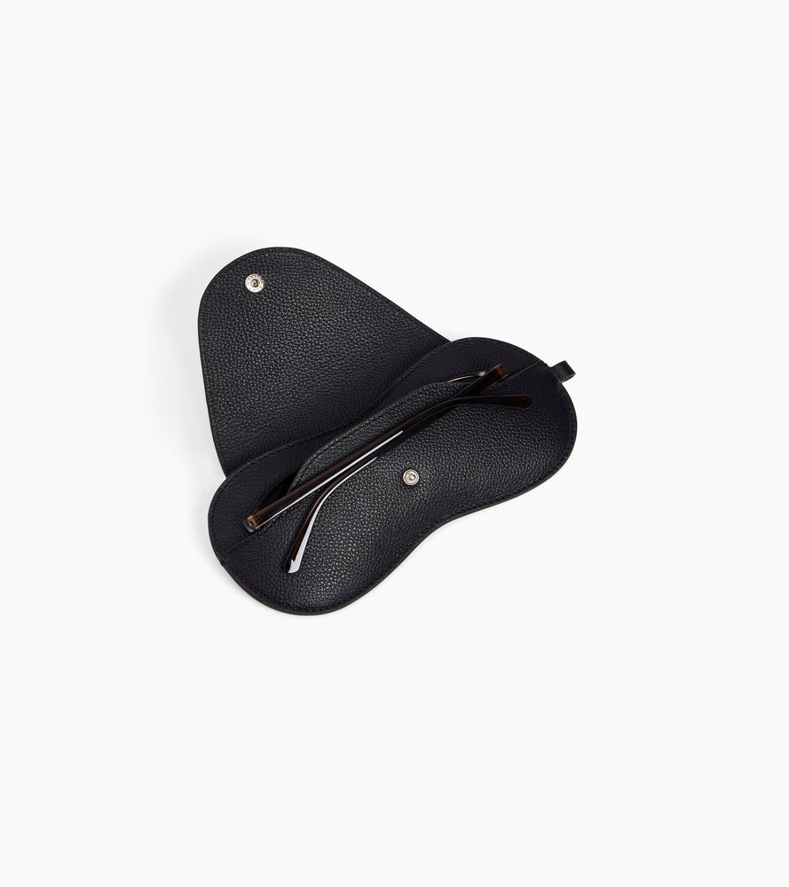 Etui à lunettes charms en cuir grainé