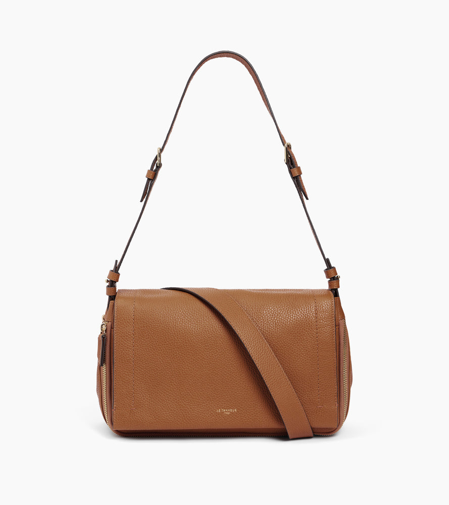 Sac bandoulière moyen modèle Aurore en cuir grainé