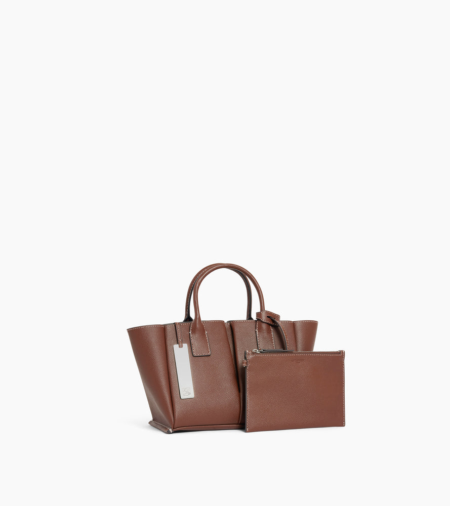 Petit sac à main Elena en cuir grainé