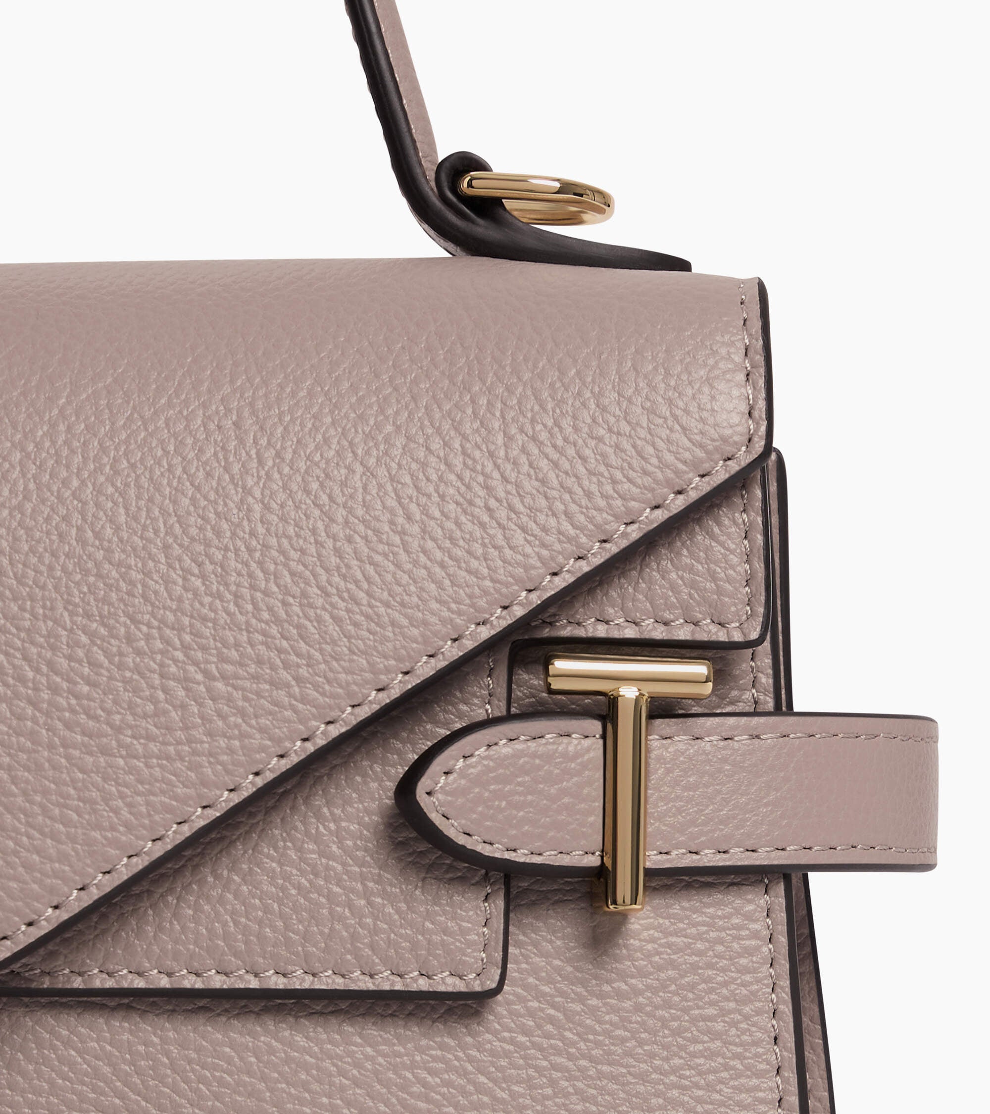 Emilie small handbag with double flap in grained leather