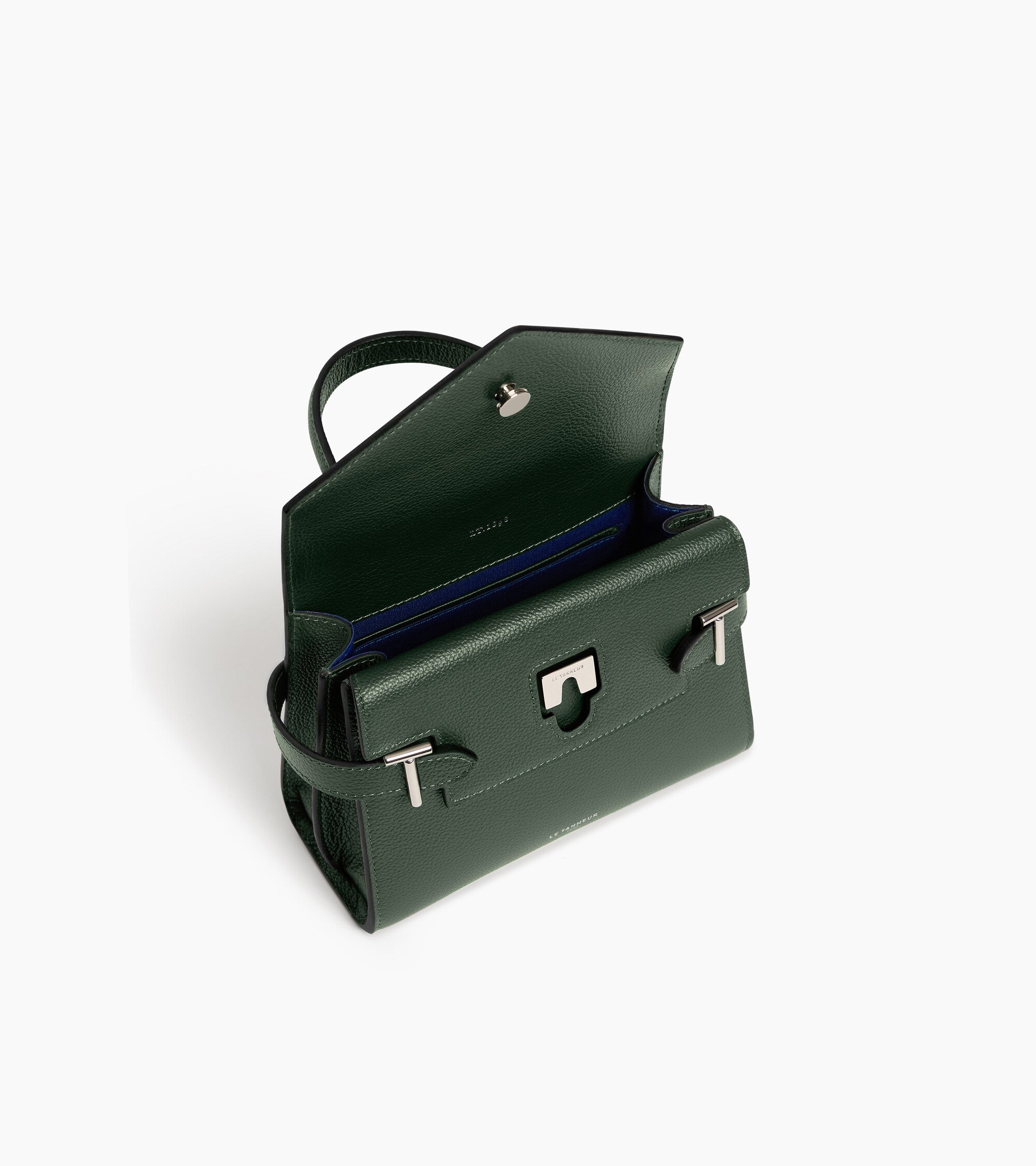 Bolso de mano pequeño Emilie de piel texturizada con doble solapa