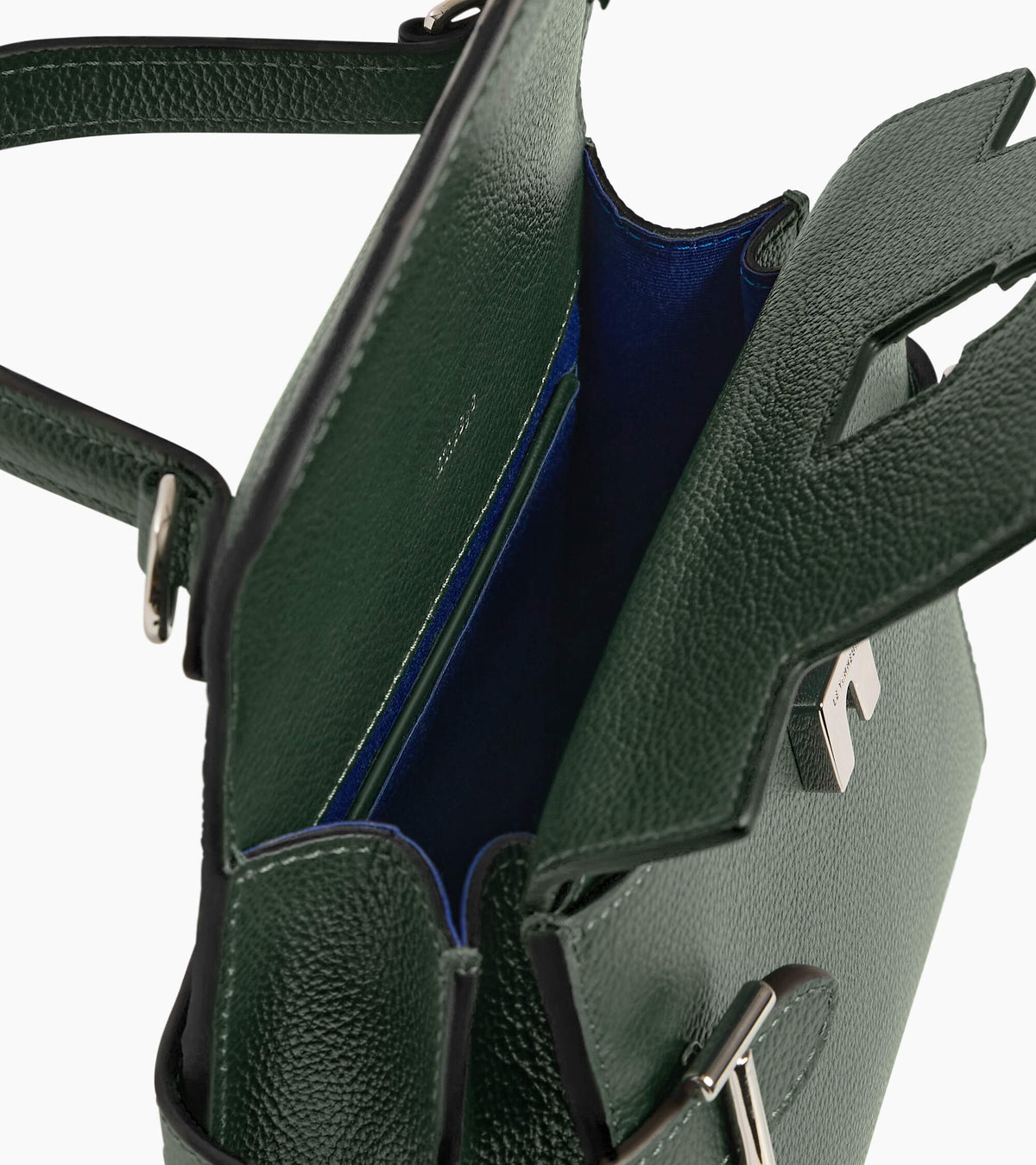 Bolso de mano pequeño Emilie de piel texturizada con doble solapa