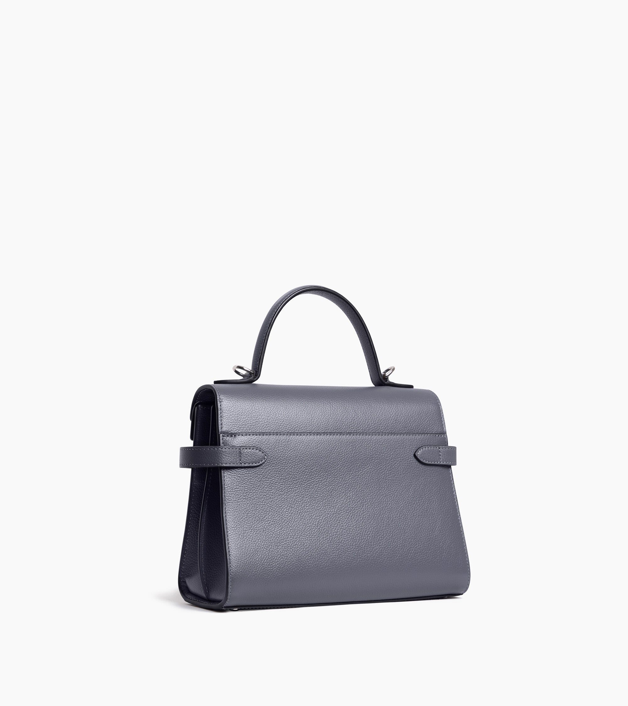 Emilie medium handbag with double flap in grained leather
