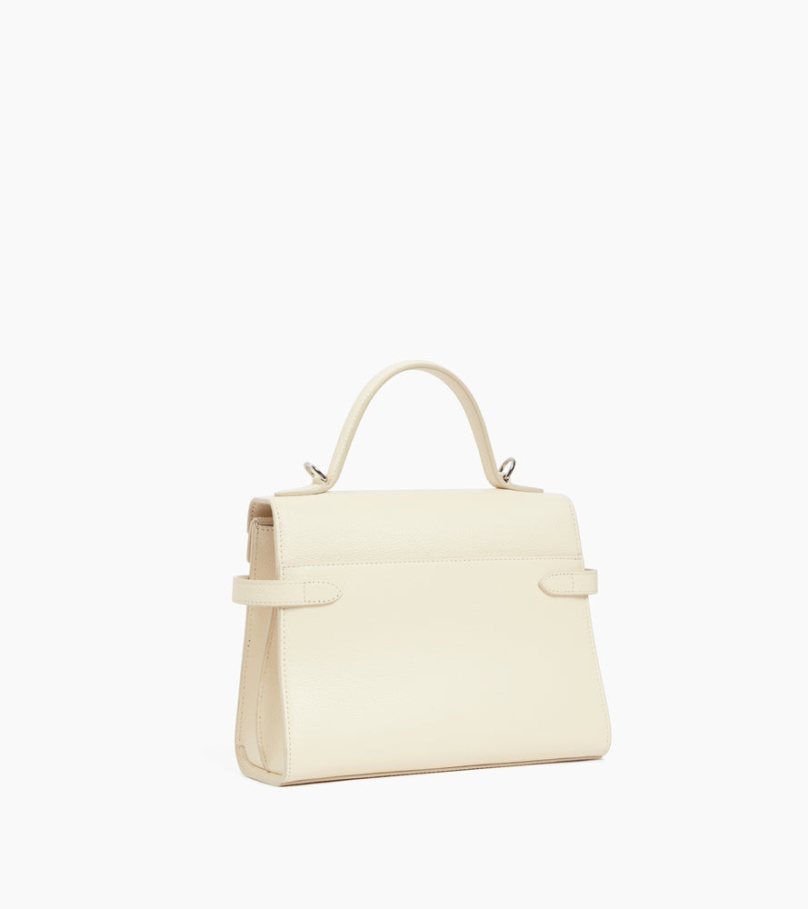 Sac à main double rabat moyen modèle Emilie en cuir grainé