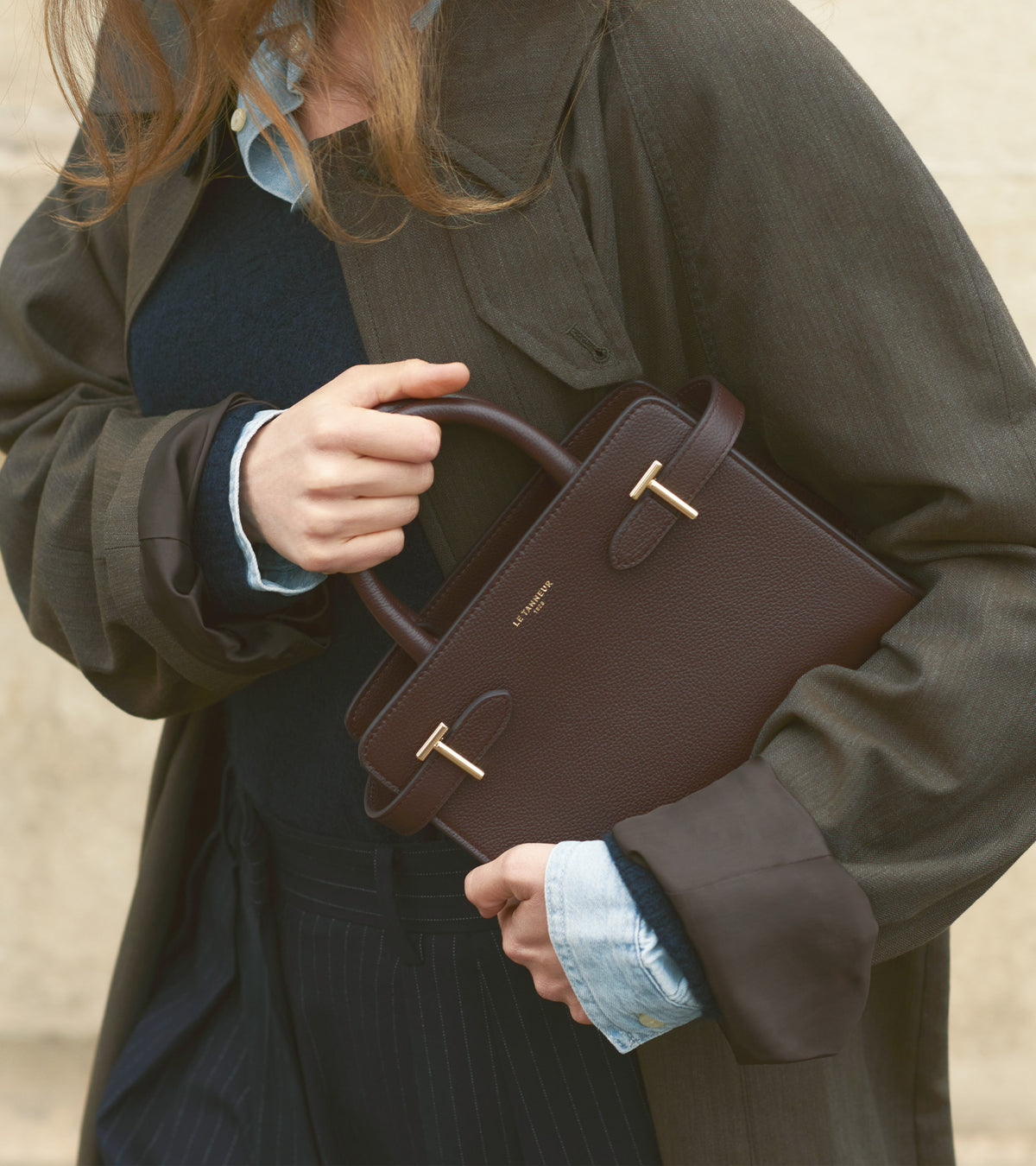 Emilie small handbag in grained leather