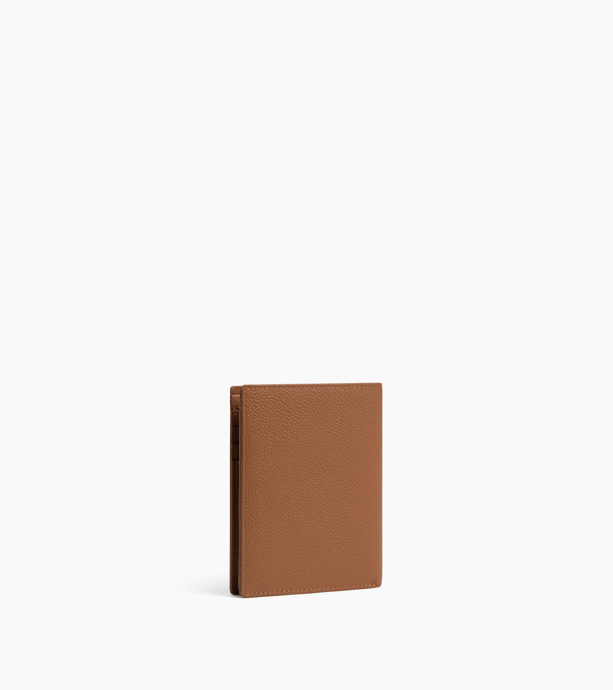 Cartera vertical mediana con cremallera Lucien de piel granulada