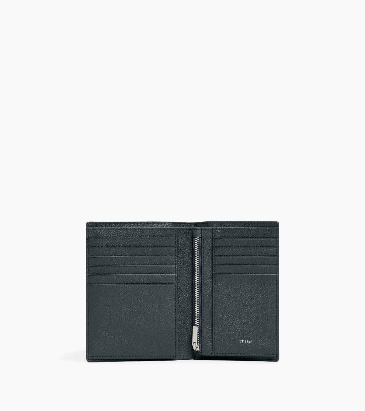 Lucien グレインレザー ファスナー付き ミディアム 縦型 二つ折り財布