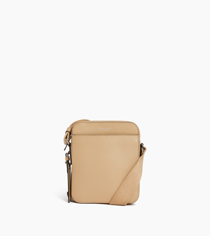 Petite sacoche zippée Emile en cuir grainé
