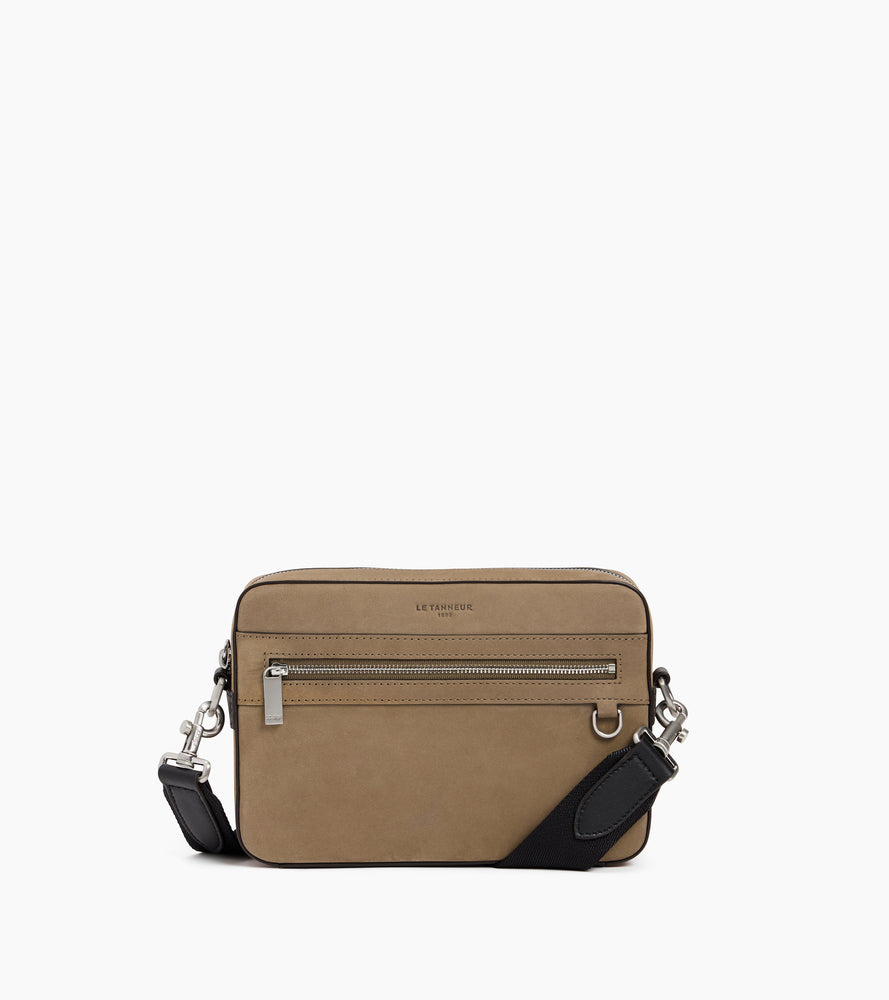 Petite sacoche Emile en cuir lisse et nubuck