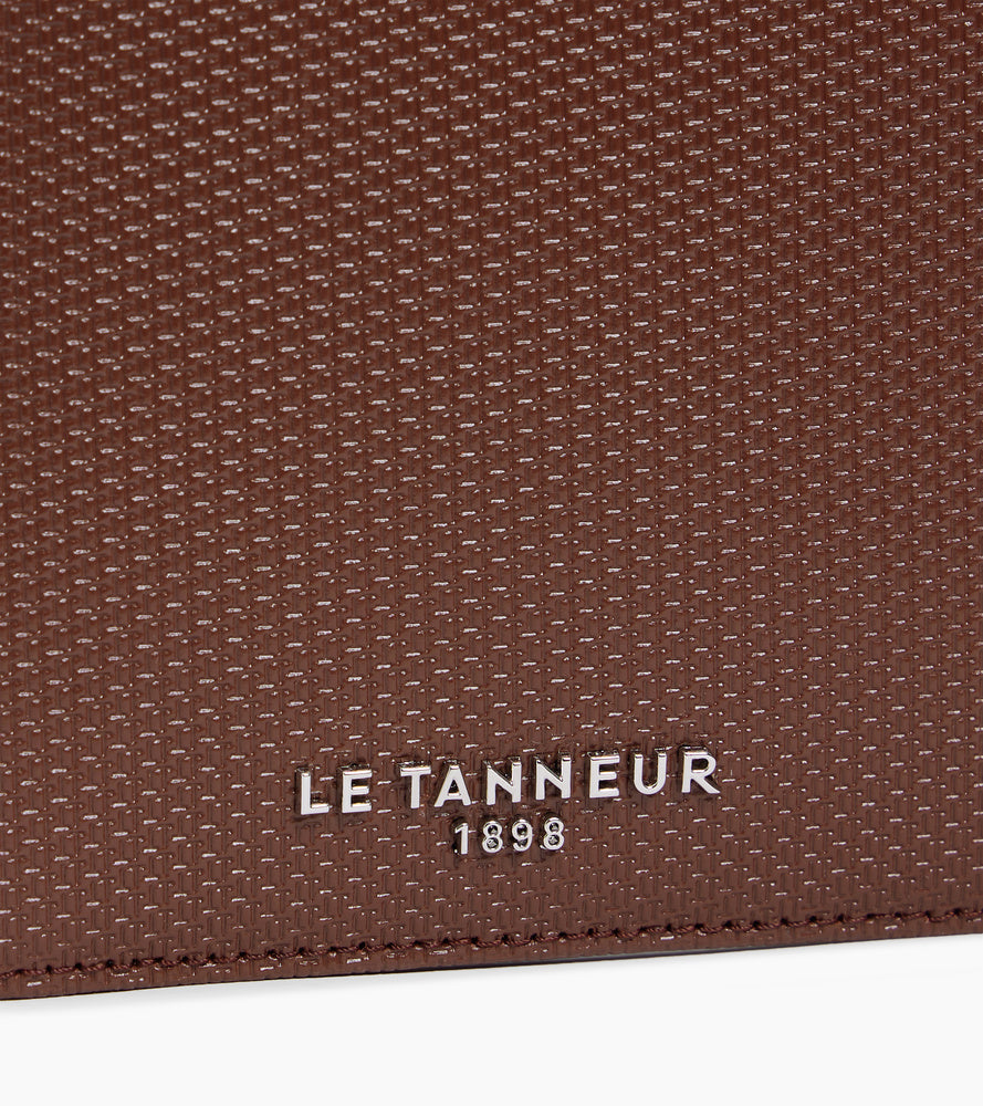 Portefeuille horizontal zippé Emile en cuir signature T