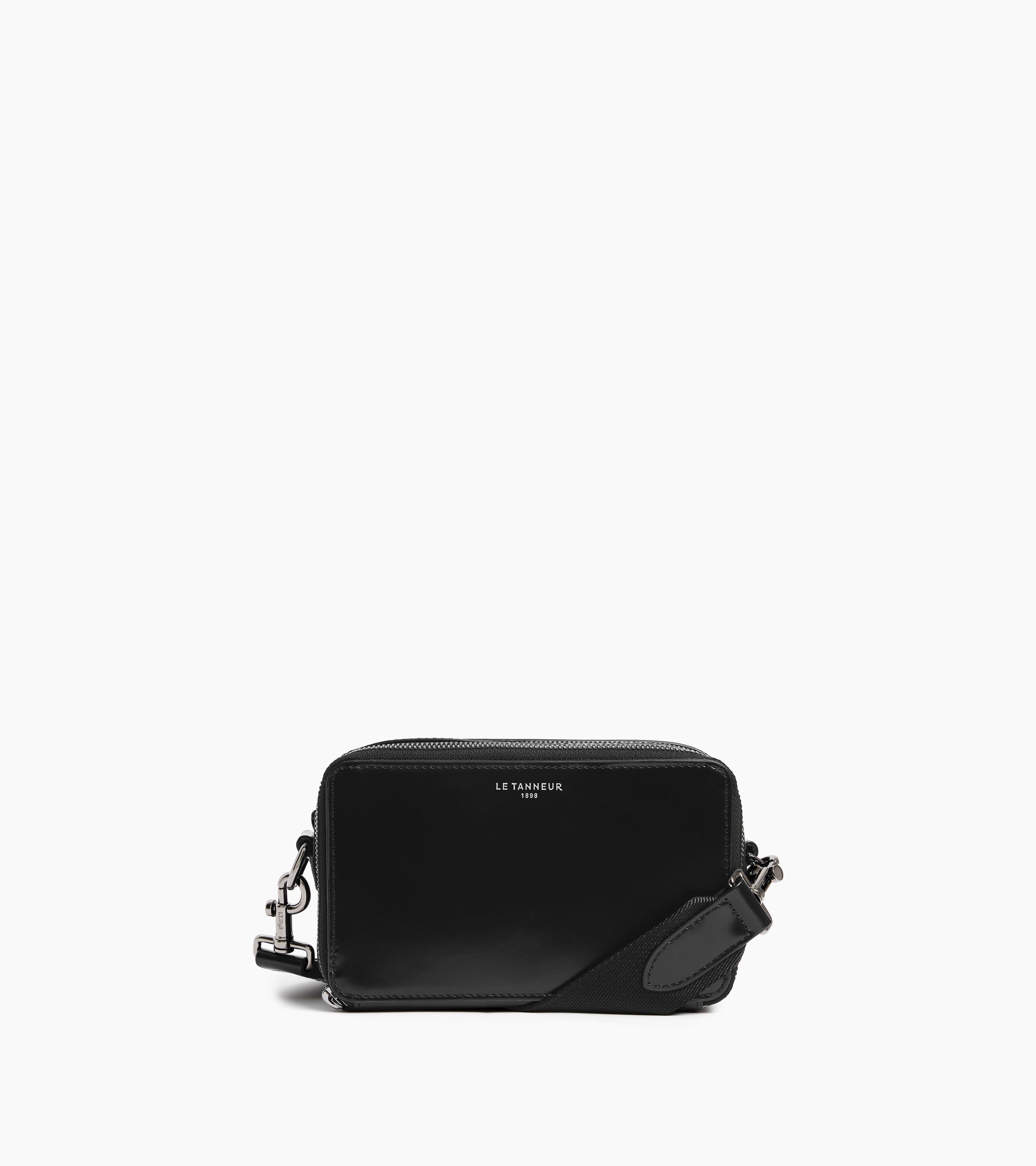 Bolso bandolera pequeño Emile con dos secciones de piel liso business efecto box