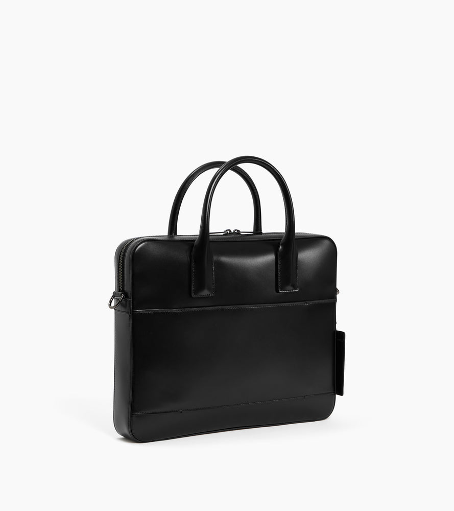 Porte documents slim 14" Emile en cuir lisse business effet box