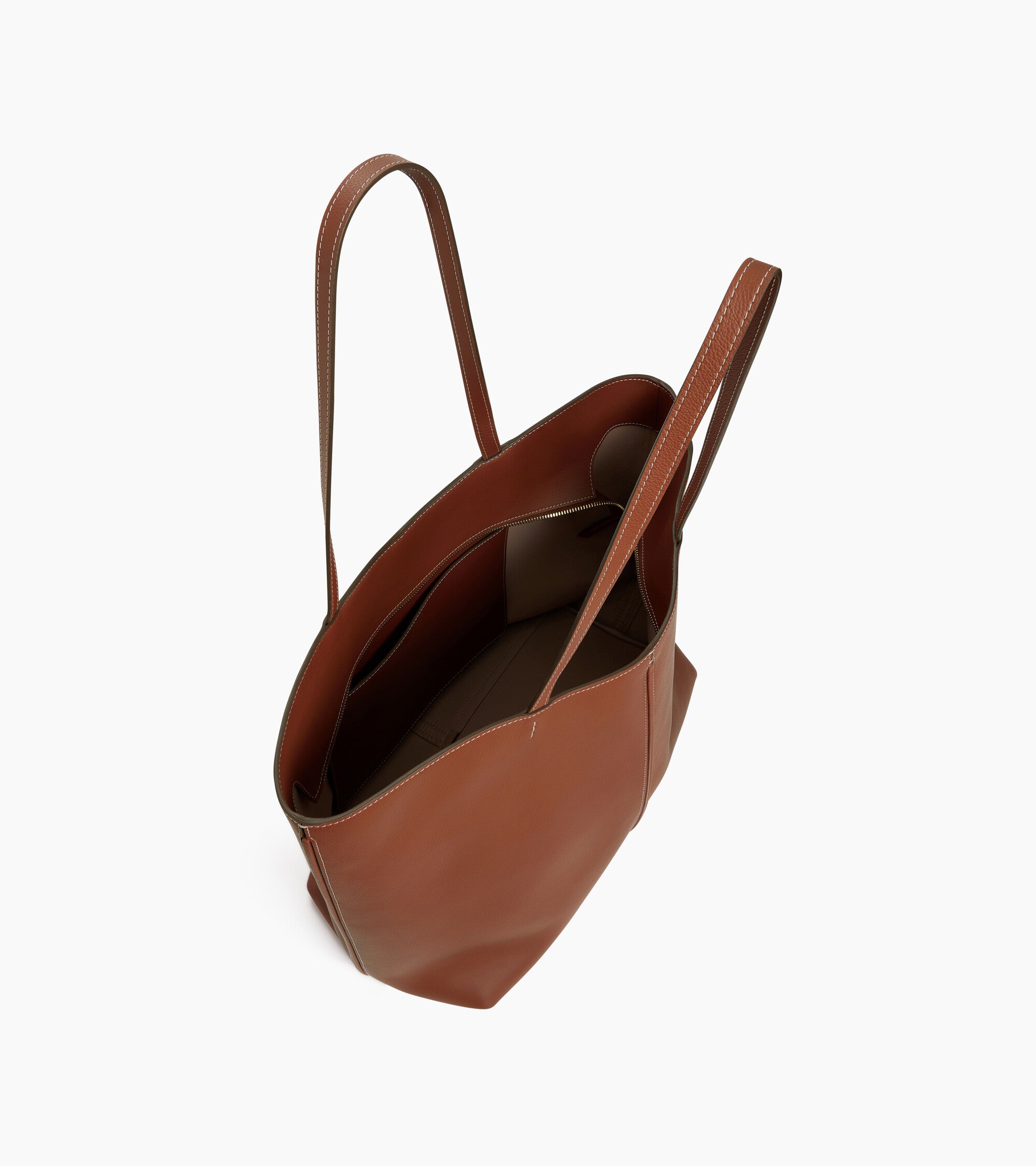 Hortense large tote bag in double-face grained leather