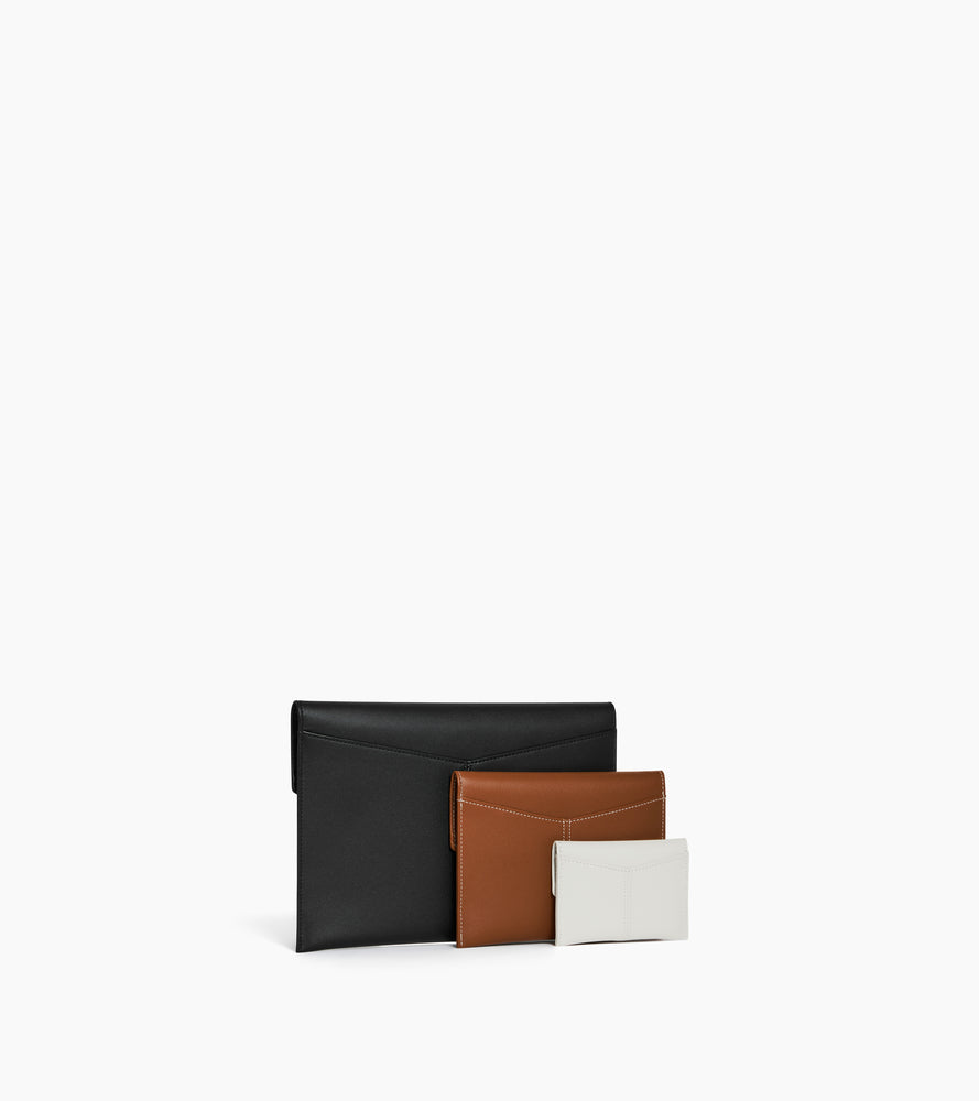 Trio de pochettes Charlotte en cuir lisse