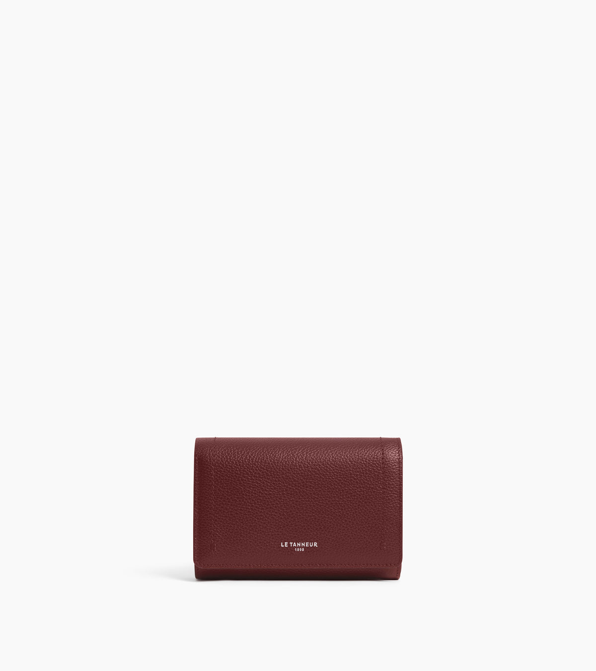 Louison medium wallet with flap in grained leather