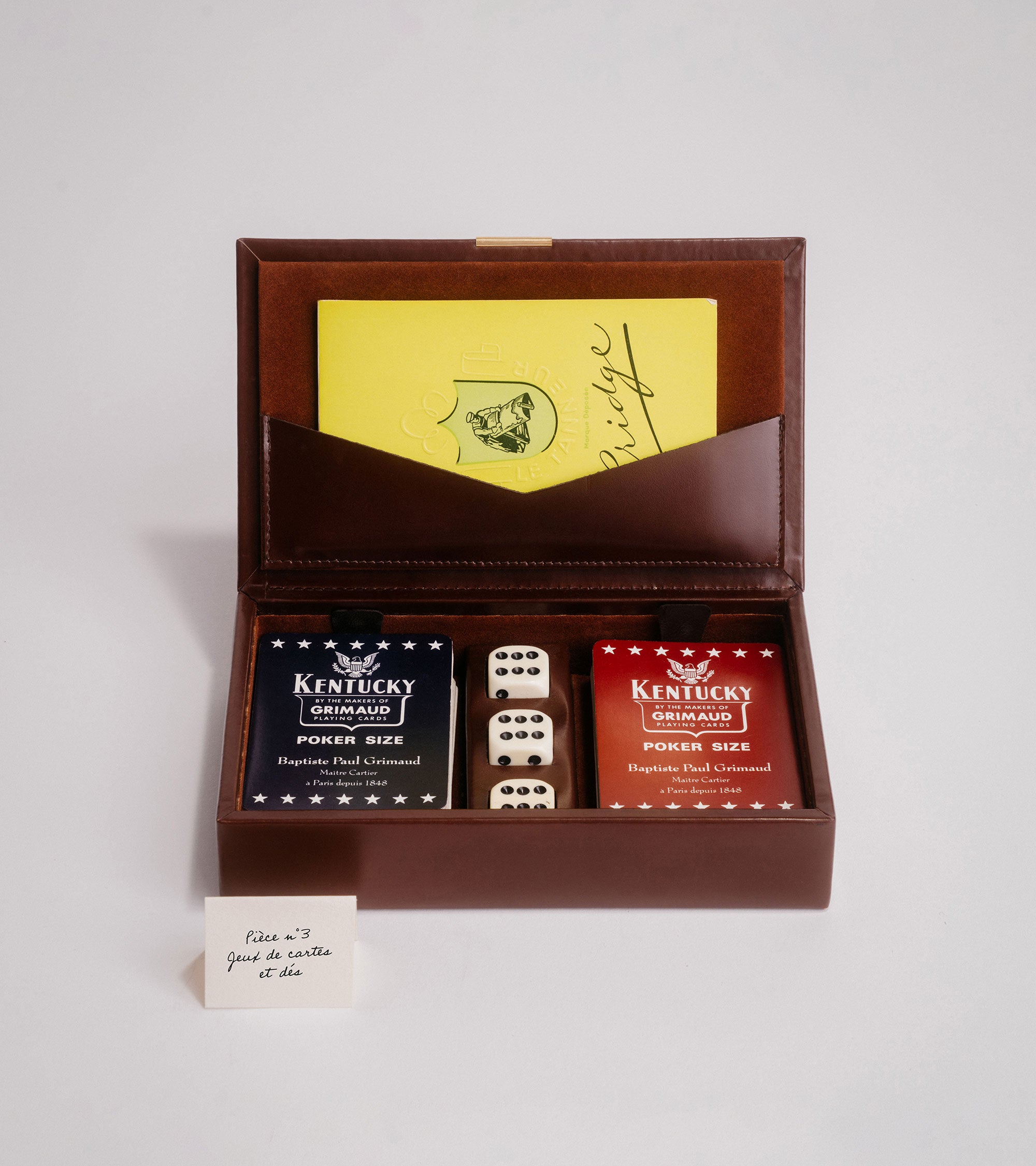 Coffret de jeux bridge petit modèle en cuir